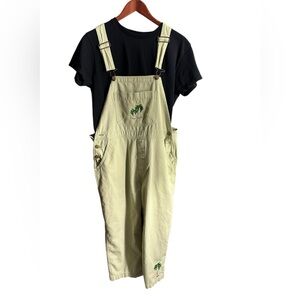 Size Large Women's Light Green Overalls with Palm Tree Design.  LG/GRGR01.